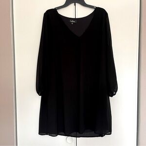 Lulus, Black Midi Dress. Size Large.
